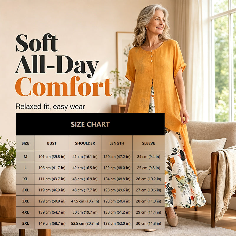 ⏳OFFRE LIMITÉE -50%⏰Robe décontractée à imprimé fleuri effet superposé pour femmes💐👗