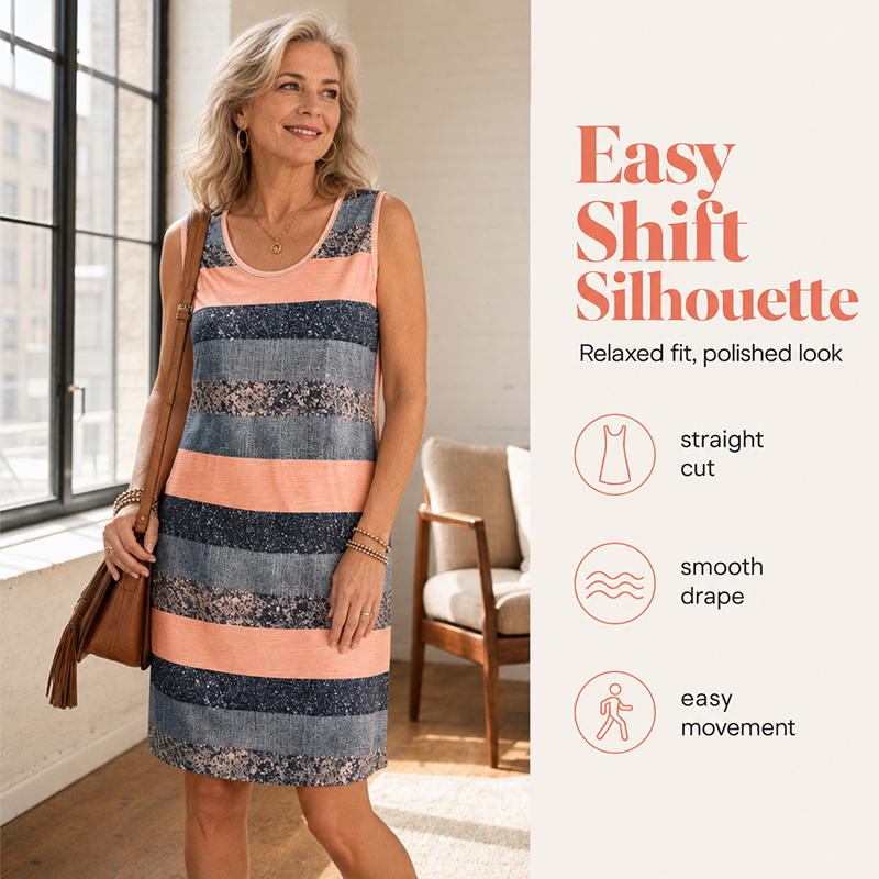 Robe rayée sans manches pour femme