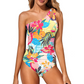 Maillot de bain une pièce asymétrique froncé pour femme