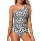 Maillot de bain une pièce asymétrique froncé pour femme
