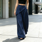 Pantalon large à coupe asymétrique pour femme
