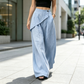Pantalon large à coupe asymétrique pour femme