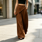 Pantalon large à coupe asymétrique pour femme