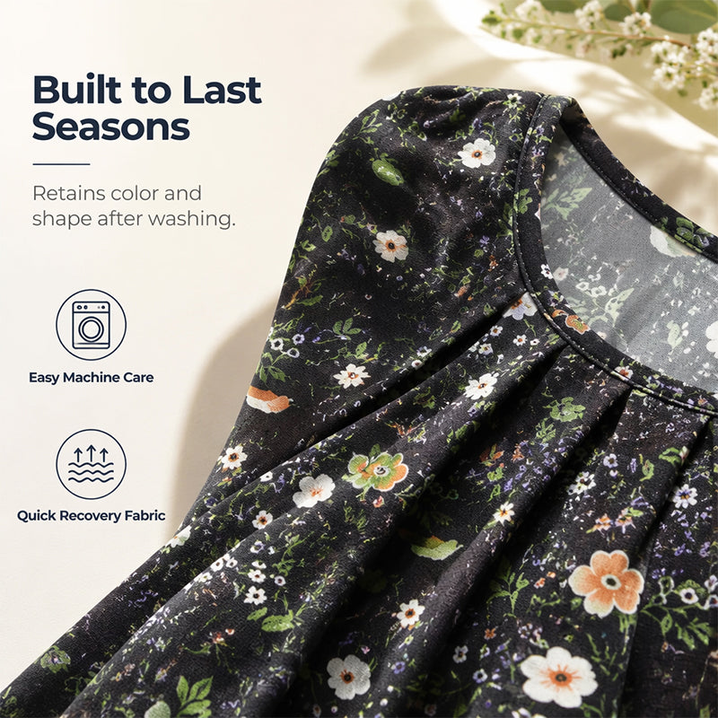 ⏳ Offre limitée -50% ! ⏰ Top Floral Femme Col Rond Manches Courtes 🌸👚