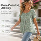 ⏳ Offre limitée -50% ! ⏰ Top Floral Femme Col Rond Manches Courtes 🌸👚