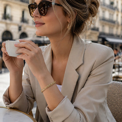 💛 50% DE RÉDUCTION ! 📿 Bracelet Chaîne Or Élégant Femme – Alliage Doré – Motif Écailles de Serpent & Léger for Quotidien