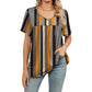 🎉 Soldes 2026 — Plus de 35 000 vendus ! 🌸Top Plissé Femme Col V Imprimé – T-Shirt Casual Manches Courtes