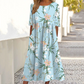 👗🌸Robe élégante femme à imprimé floral, col rond et manches longues