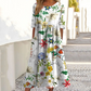 👗🌸Robe élégante femme à imprimé floral, col rond et manches longues