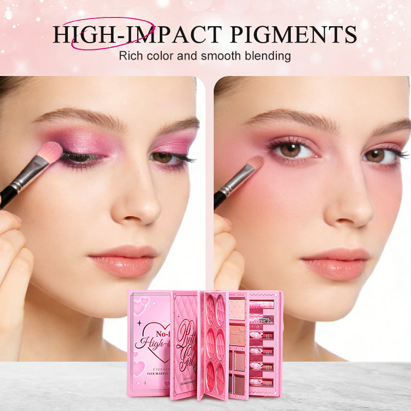 Coffret palette de maquillage tout-en-un en forme de livre