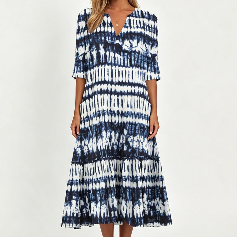 👗‑50 % MAINTENANT ! Robe décontractée femme à col V et imprimé 🌸✨