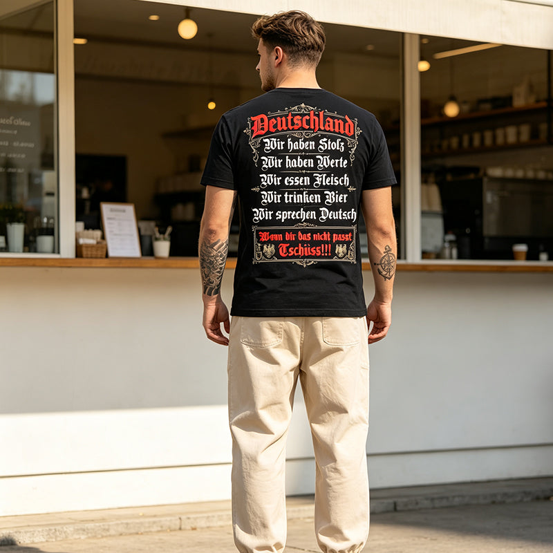 🎉Soldes 2026 — Plus de 21 000 exemplaires vendus ! 💞⏰T-shirt homme à manches courtes col rond à imprimé patrimoine allemand