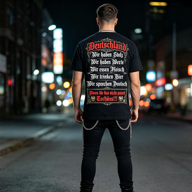🎉Soldes 2026 — Plus de 21 000 exemplaires vendus ! 💞⏰T-shirt homme à manches courtes col rond à imprimé patrimoine allemand