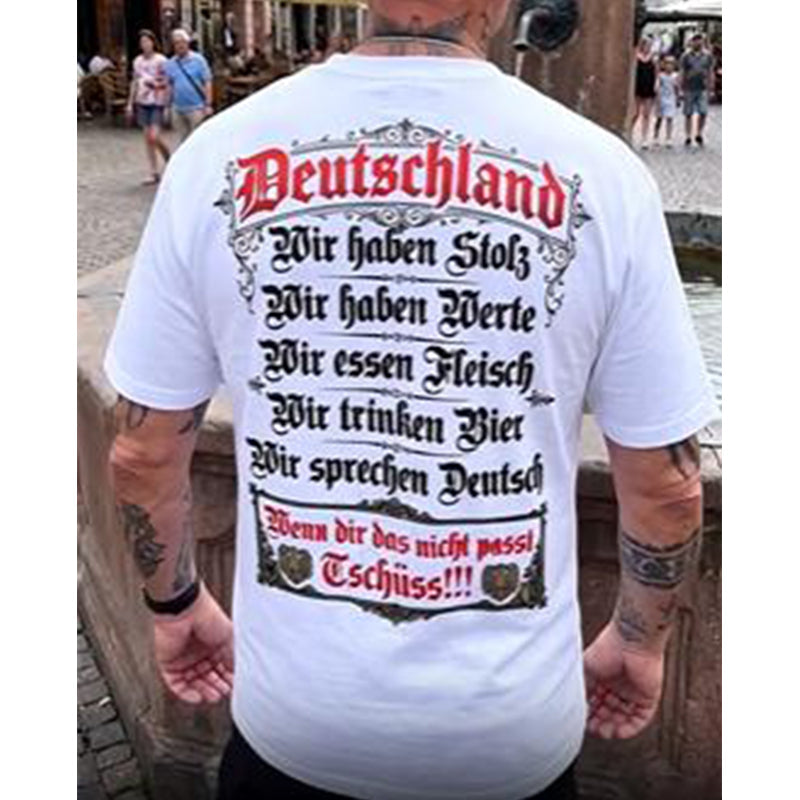 🎉Soldes 2026 — Plus de 21 000 exemplaires vendus ! 💞⏰T-shirt homme à manches courtes col rond à imprimé patrimoine allemand