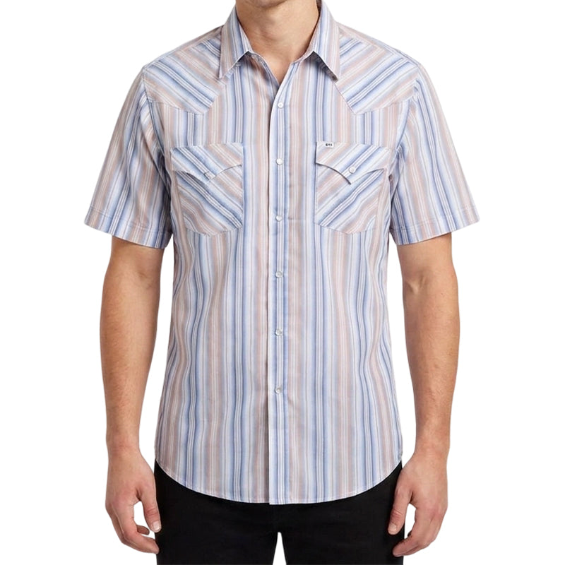 🔥Aujourd’hui -50 % ! 🚗Chemise homme à manches courtes à rayures, coupe classique