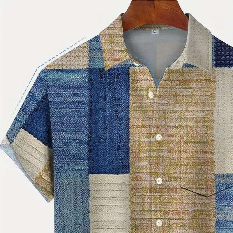 Chemise homme à motifs et couleurs contrastées