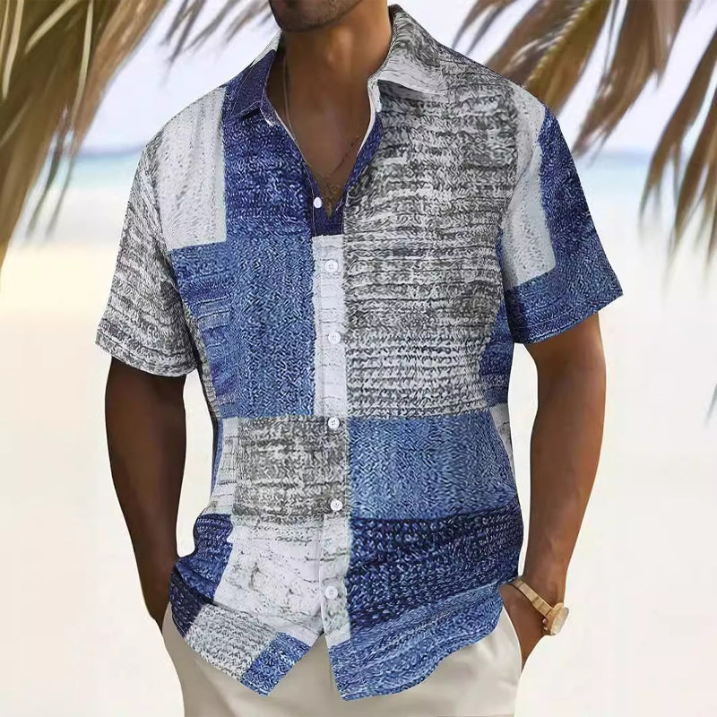 Chemise homme à motifs et couleurs contrastées