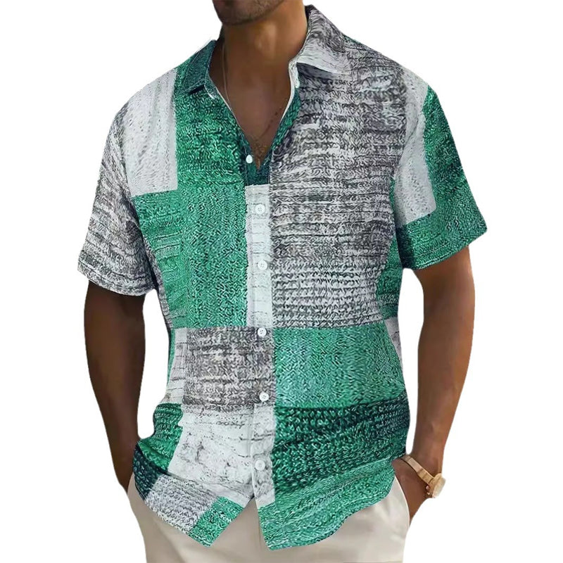 Chemise homme à motifs et couleurs contrastées