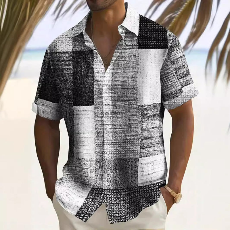 Chemise homme à motifs et couleurs contrastées