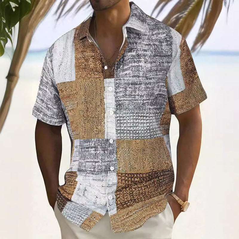 Chemise homme à motifs et couleurs contrastées