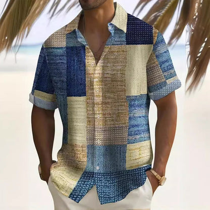 Chemise homme à motifs et couleurs contrastées