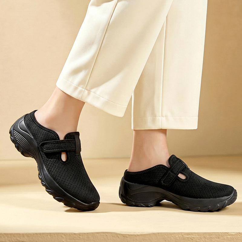 👟 50% DE RÉDUCTION ! 🚶‍♀️ Chaussures Marche Confort Lift Femme – PU + EVA – Semelle Plateforme Amortissante & Slip-On for Quotidien & Voyage