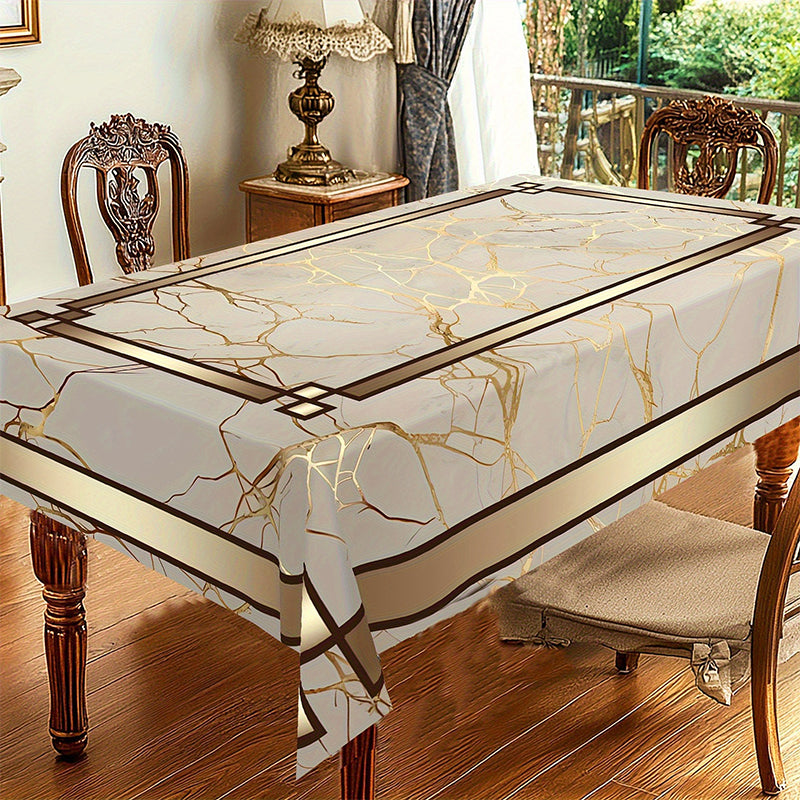 🧻 50% DE RÉDUCTION ! ✨ Nappe Imprimée Marbre Imperméable – Polyester – Anti-Taches & Anti-Eau for Salle à Manger & Terrasse