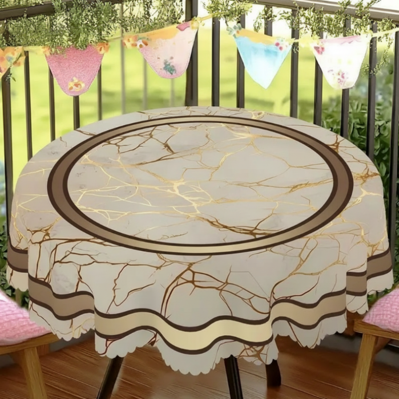 🧻 50% DE RÉDUCTION ! ✨ Nappe Imprimée Marbre Imperméable – Polyester – Anti-Taches & Anti-Eau for Salle à Manger & Terrasse