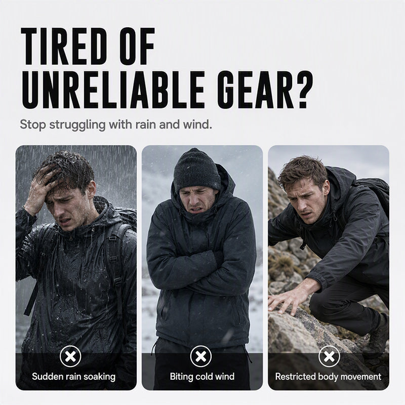 🌧️Veste hardshell unisexe – protection anti-tempête professionnelle à trois couches, coupe-vent et respirante – paiement à la livraison 💪