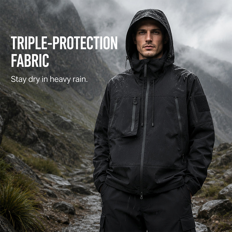 🌧️Veste hardshell unisexe – protection anti-tempête professionnelle à trois couches, coupe-vent et respirante – paiement à la livraison 💪