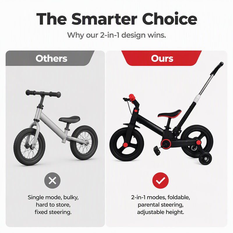 🚴👶 -50% ! 🎠 Tricycle Évolutif 4-en-1 pour Enfants – Acier Carbone – Vélo Équilibre + Poussette & Poignée Parentale pour 6+ Ans