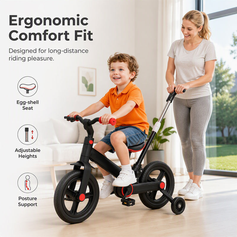🚴👶 -50% ! 🎠 Tricycle Évolutif 4-en-1 pour Enfants – Acier Carbone – Vélo Équilibre + Poussette & Poignée Parentale pour 6+ Ans