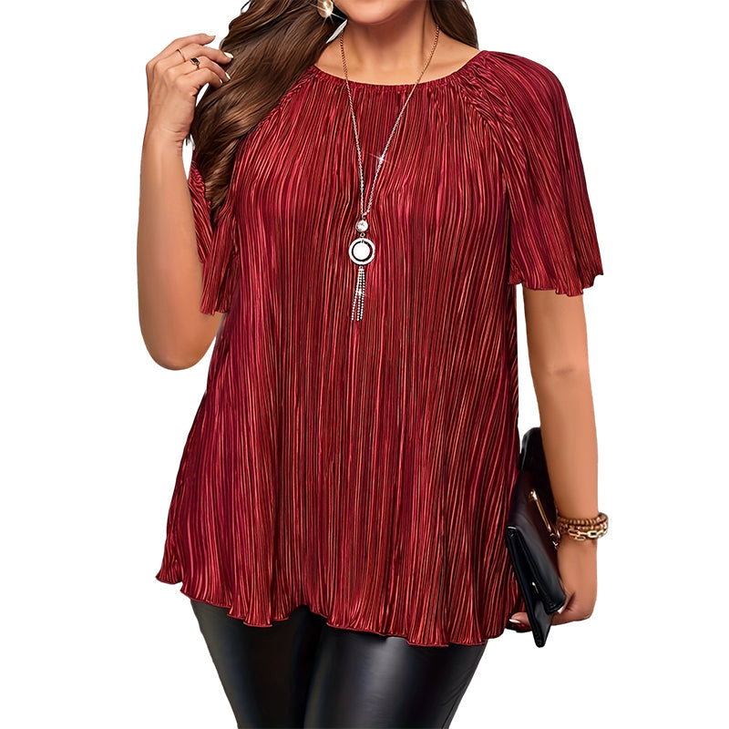 📢 50% DE RÉDUCTION ! ⏰Blouse Plissée Flatteuse Grande Taille
