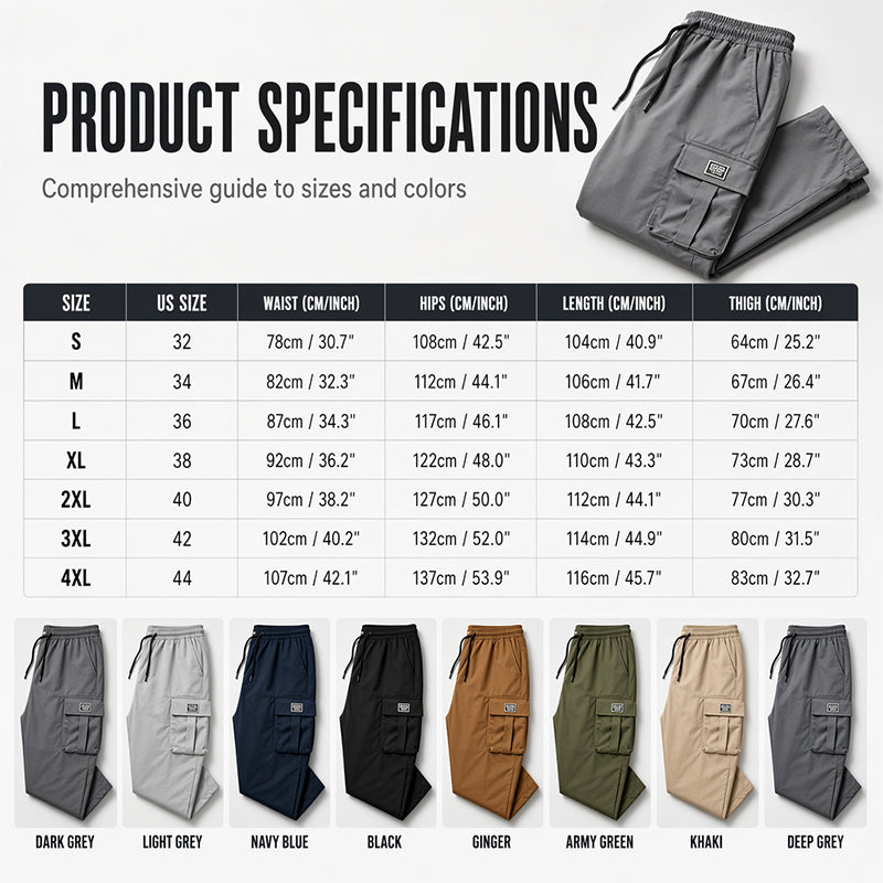 Pantalon cargo décontracté coupe ample pour homme