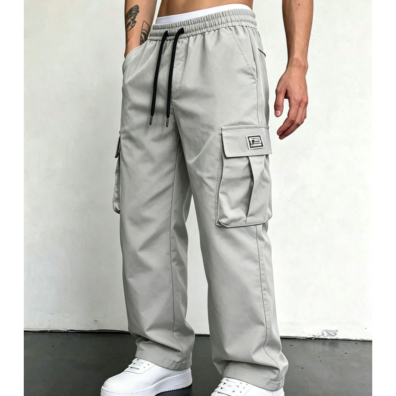 Pantalon cargo décontracté coupe ample pour homme