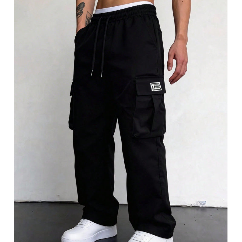 Pantalon cargo décontracté coupe ample pour homme