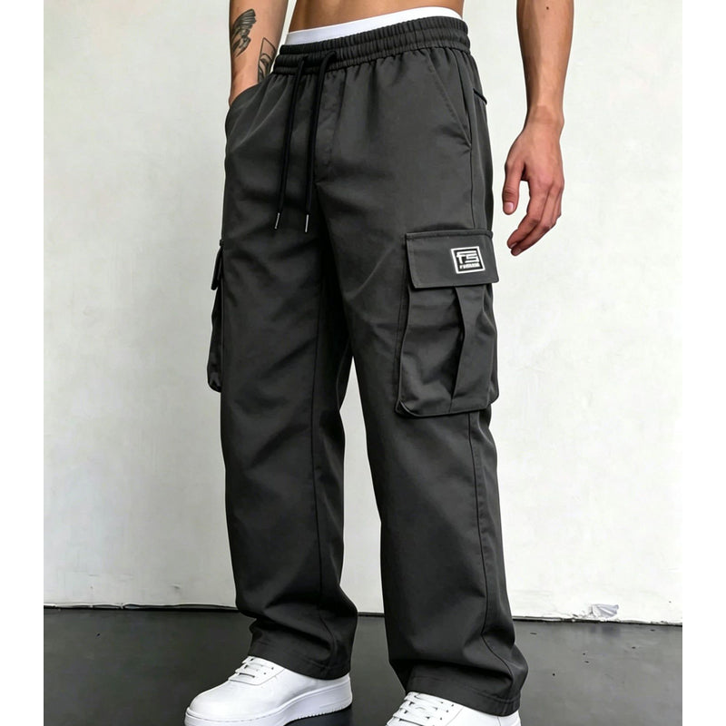 Pantalon cargo décontracté coupe ample pour homme