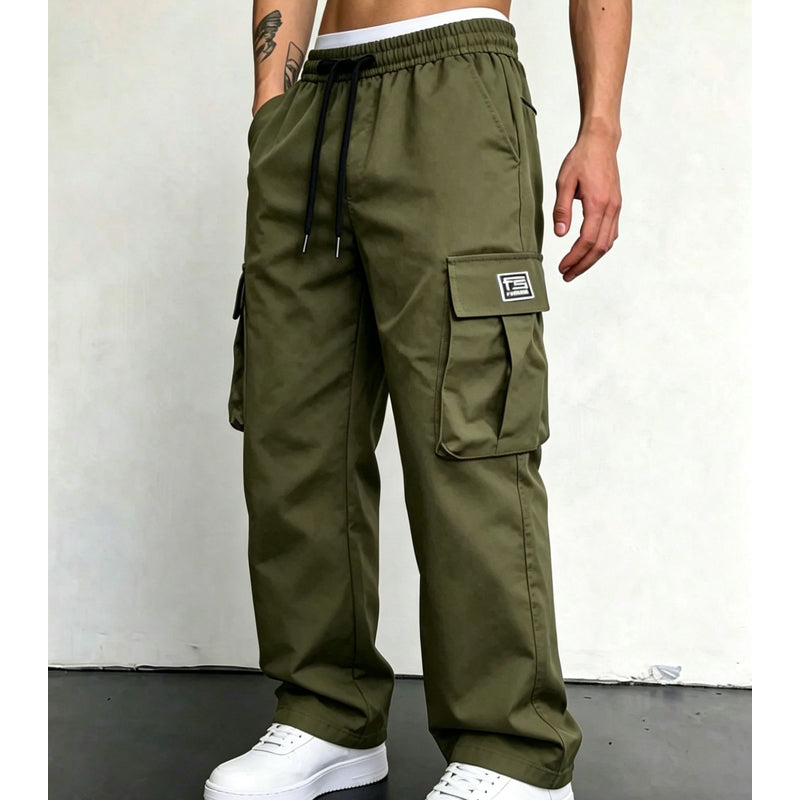 Pantalon cargo décontracté coupe ample pour homme