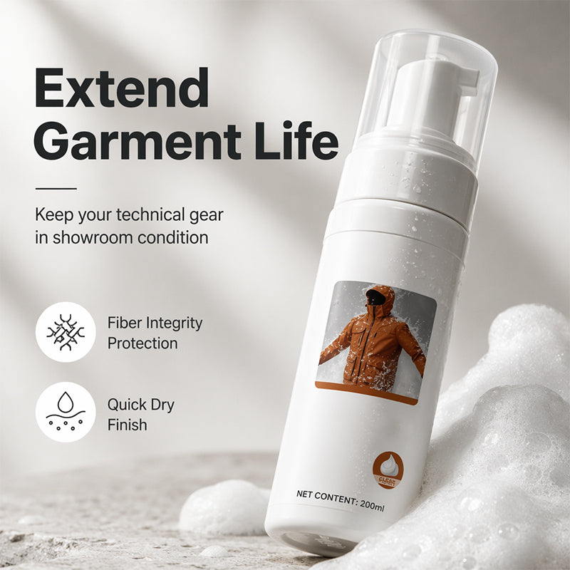 🧥 50% DE RÉDUCTION ! 🧼 Nettoyant Mousse Sèche pour Vêtements – 200 ml – Bio-Enzymatique & pH Neutre for Outdoor & Duvet