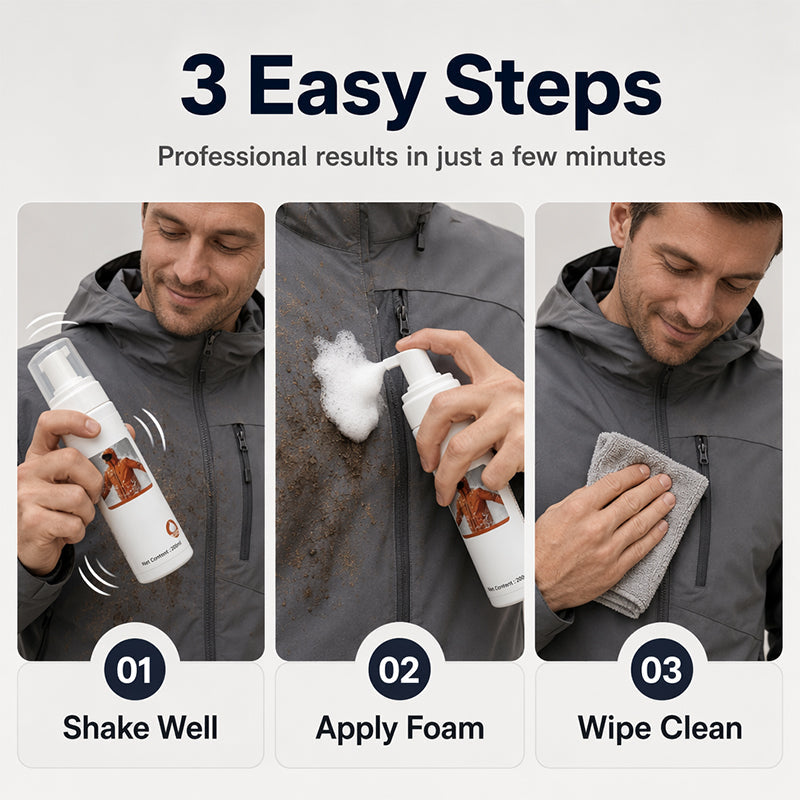 🧥 50% DE RÉDUCTION ! 🧼 Nettoyant Mousse Sèche pour Vêtements – 200 ml – Bio-Enzymatique & pH Neutre for Outdoor & Duvet