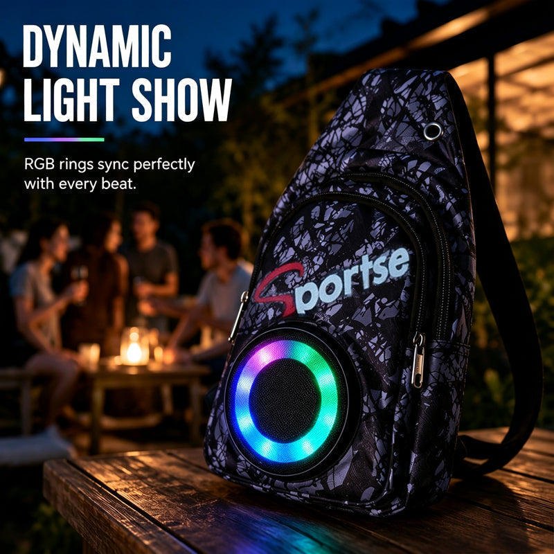 🎒 -50% ! 🔈 Sac Enceinte Bluetooth Portable avec Lumières LED – Son Haute-Fidélité & IPX6 – Autonomie 1200 mAh pour Fête en Plein Air 🎶