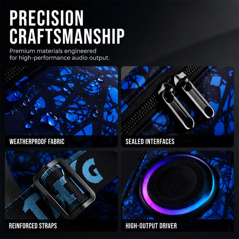 Portable Bluetooth Speaker Bag with LED Lights