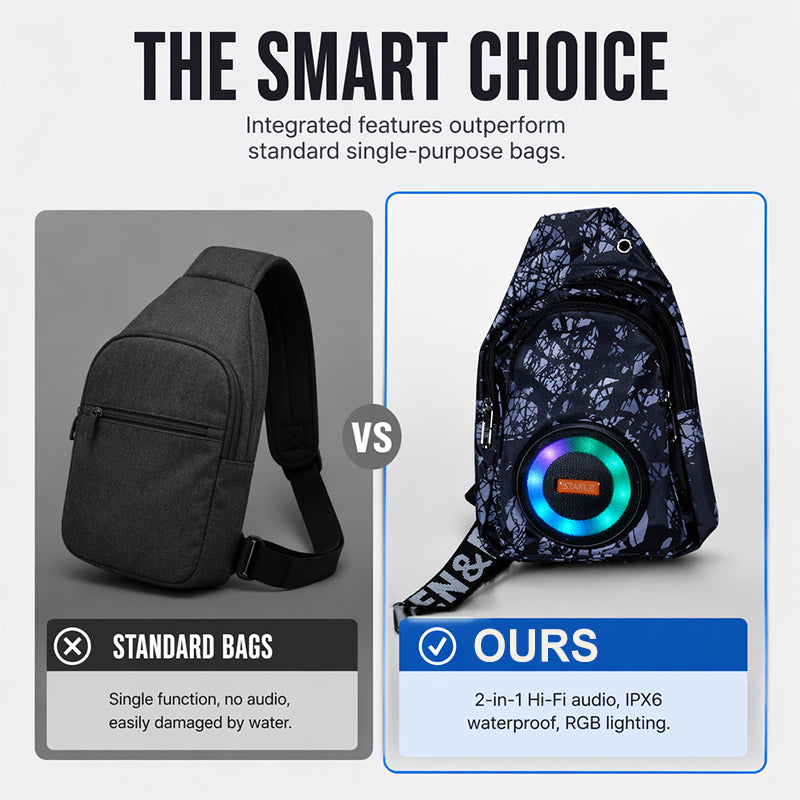 Portable Bluetooth Speaker Bag with LED Lights