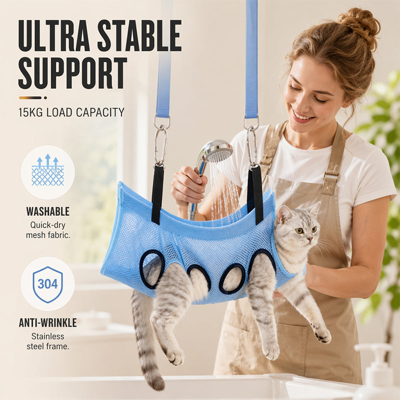 🐱 50% DE RÉDUCTION! 🛏️ Lit de toilettage pliable 2-en-1 – Table antidérapante & couchage douillet – Idéal pour brosser, couper les griffes & sieste 💤