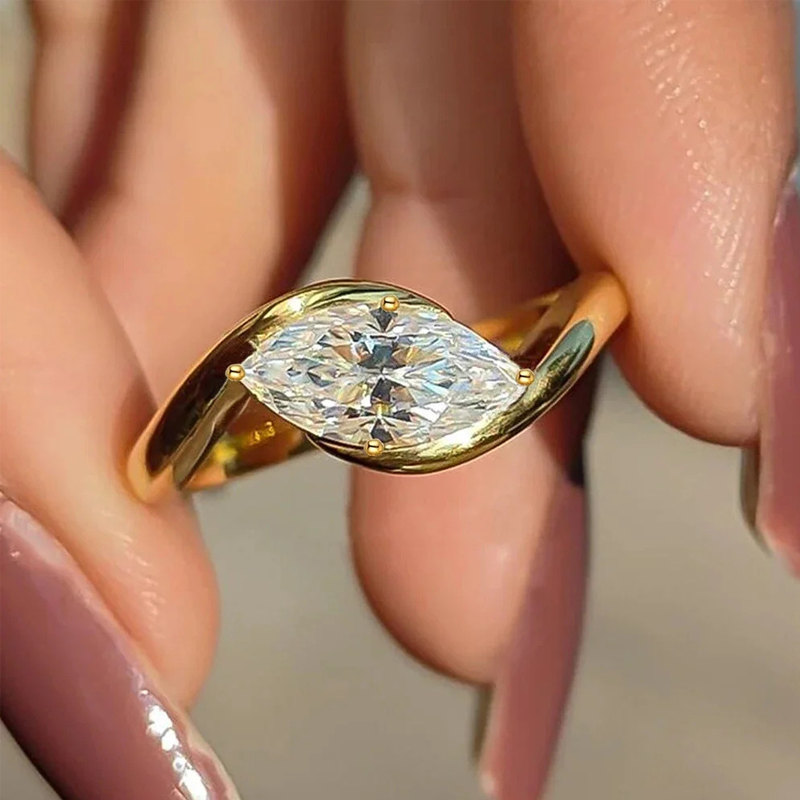 💍 -50% ! ✨ Bague Marquise Radieuse – Cuivre + Zircon – Taille Marquise Brillante & Finition Française pour Quotidien Chic 💎