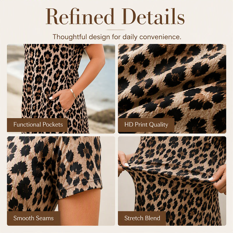 🎉Soldes 2026 — Plus de 28200 ventes !💞Robe longue femme à imprimé léopard, adaptée aux grandes tailles 🐆