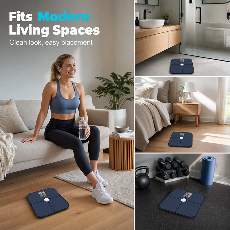 🏠 -50% ! 📊 Balance Impédancemètre Intelligente – Verre Trempé + ABS – Analyse Graisse Corporelle & Fréquence Cardiaque – Écran Couleur VA pour Suivi Santé Connecté 💪