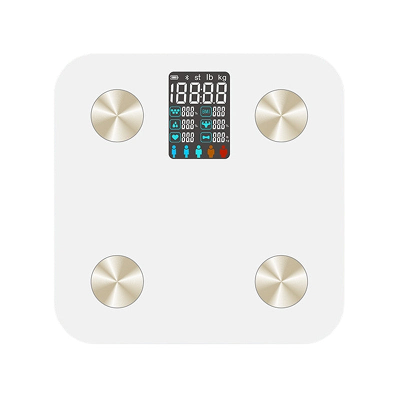 🏠 -50% ! 📊 Balance Impédancemètre Intelligente – Verre Trempé + ABS – Analyse Graisse Corporelle & Fréquence Cardiaque – Écran Couleur VA pour Suivi Santé Connecté 💪