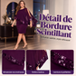 Robe à épaules dénudées à patchwork de sequins irrégulier pour femme