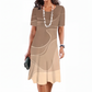 🎨✨Robe femme coupe A à imprimé abstrait – manches courtes, coupe élégante, tailles S–5XL 👗